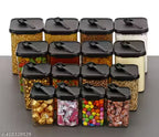 Fancy Jars & Containers Set Transparent(350ml,650ml,950ml and 1400ml) pack of 16