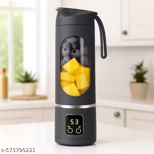 Portable USB Juicer Blender Bottle | Rechargeable Mini Smoothie Maker with Digital Display | Electric Fruit Mixer for Travel, Gym, Kitchen | Protein Shake & Juice Maker