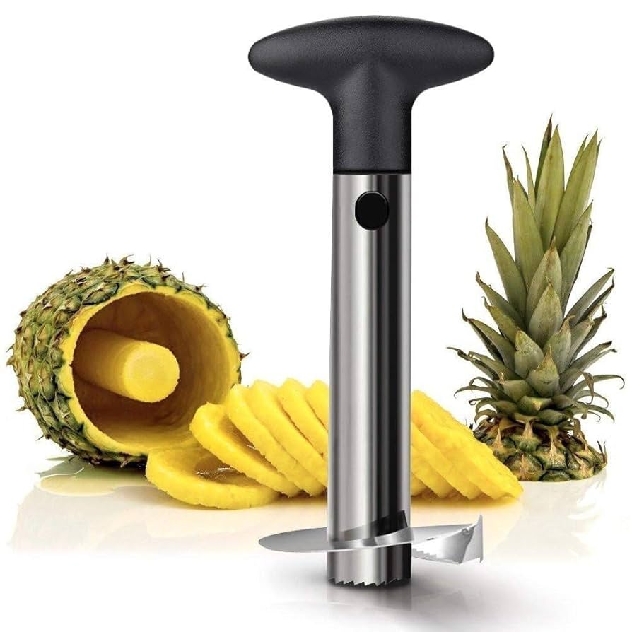 Stainless Steel Pineapple Cutter and Fruit Peeler Slicer, Medium, Silver