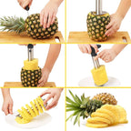 Stainless Steel Pineapple Cutter and Fruit Peeler Slicer, Medium, Silver